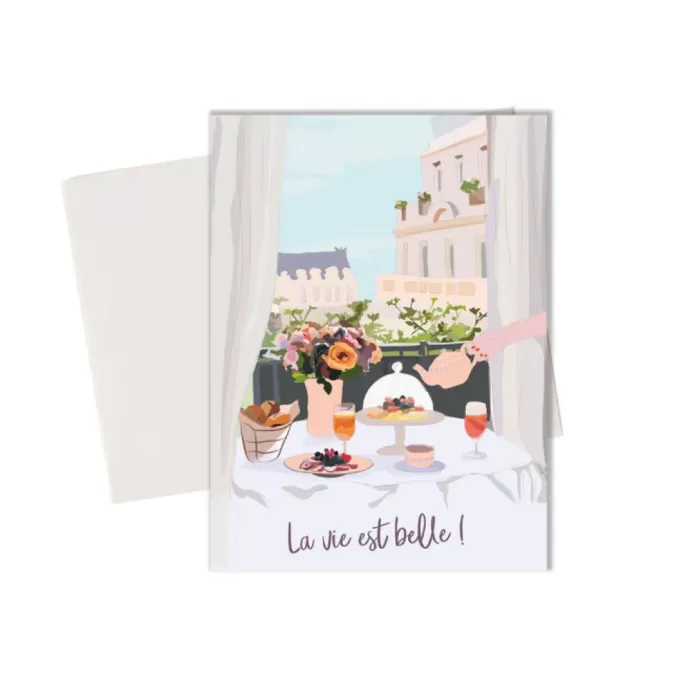 Cheap ZONE La Vie Est Belle White And Beige