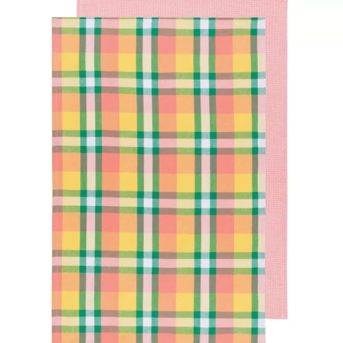 Flash Sale ZONE Plaid Meadow Pink, Yellow And Green