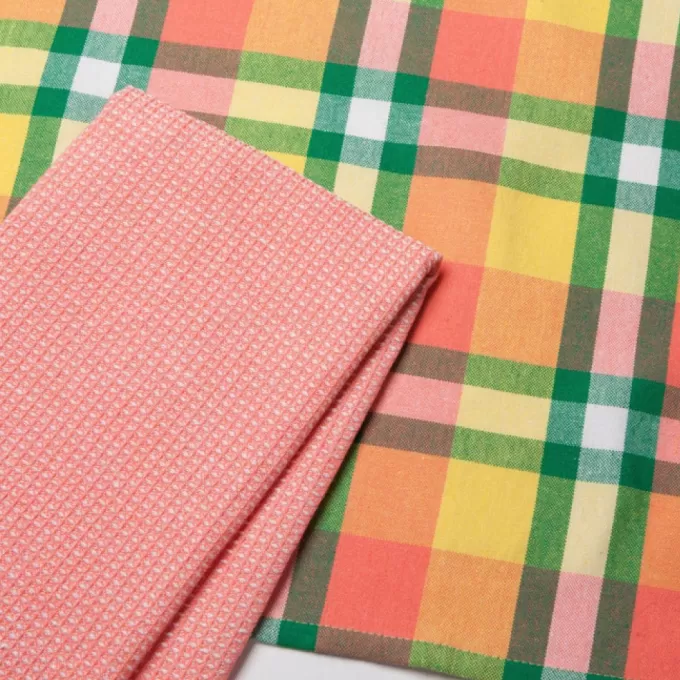 Flash Sale ZONE Plaid Meadow Pink, Yellow And Green